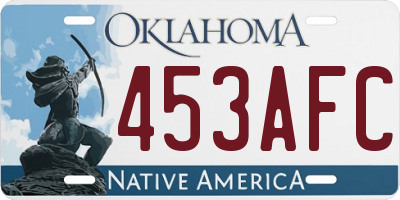 OK license plate 453AFC