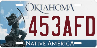 OK license plate 453AFD