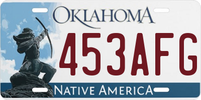 OK license plate 453AFG