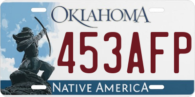 OK license plate 453AFP