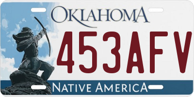 OK license plate 453AFV
