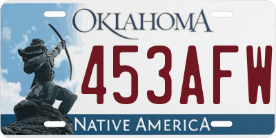 OK license plate 453AFW