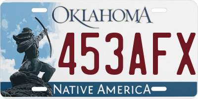 OK license plate 453AFX