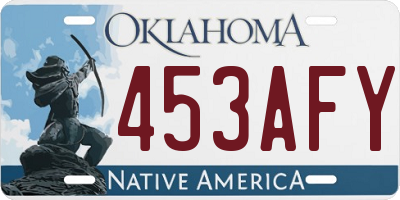 OK license plate 453AFY