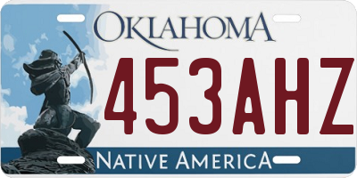 OK license plate 453AHZ