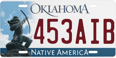 OK license plate 453AIB
