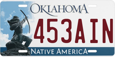 OK license plate 453AIN