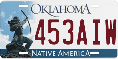 OK license plate 453AIW