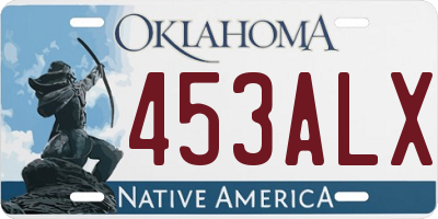 OK license plate 453ALX