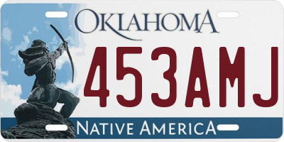 OK license plate 453AMJ