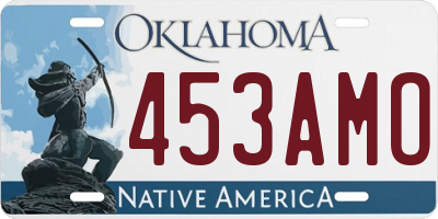 OK license plate 453AMO