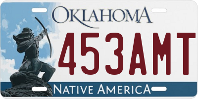 OK license plate 453AMT