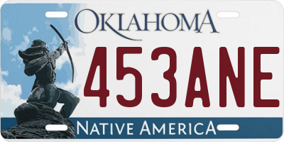 OK license plate 453ANE