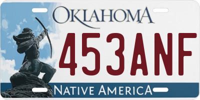 OK license plate 453ANF