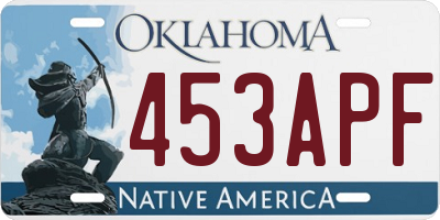 OK license plate 453APF