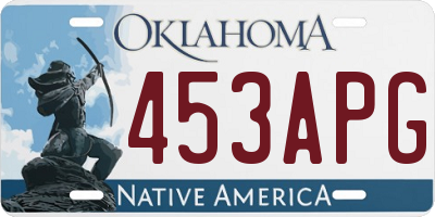 OK license plate 453APG