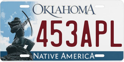 OK license plate 453APL