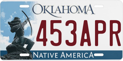 OK license plate 453APR