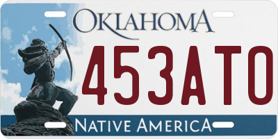 OK license plate 453ATO