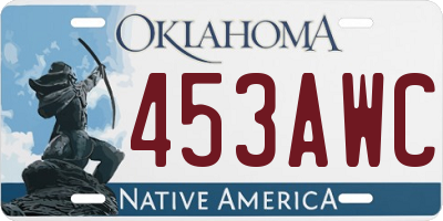 OK license plate 453AWC