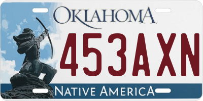 OK license plate 453AXN