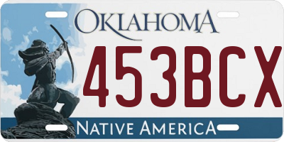 OK license plate 453BCX
