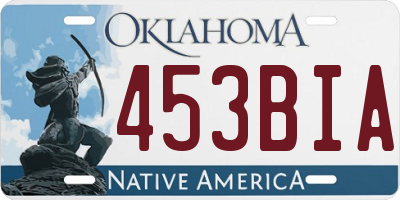OK license plate 453BIA