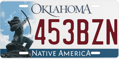 OK license plate 453BZN