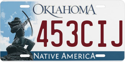 OK license plate 453CIJ