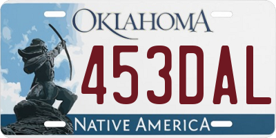 OK license plate 453DAL