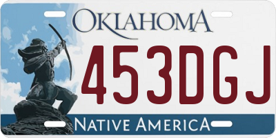 OK license plate 453DGJ