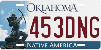 OK license plate 453DNG