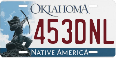 OK license plate 453DNL