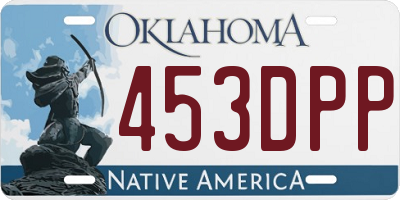 OK license plate 453DPP
