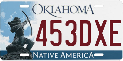 OK license plate 453DXE