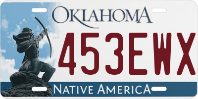 OK license plate 453EWX