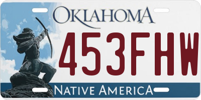 OK license plate 453FHW