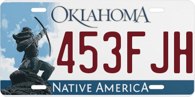 OK license plate 453FJH