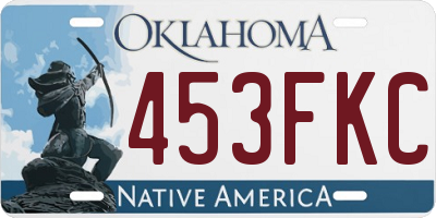 OK license plate 453FKC