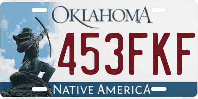 OK license plate 453FKF