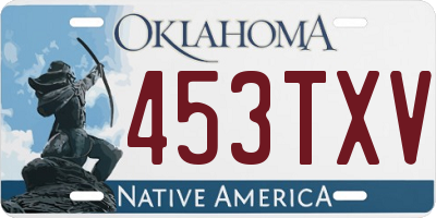 OK license plate 453TXV