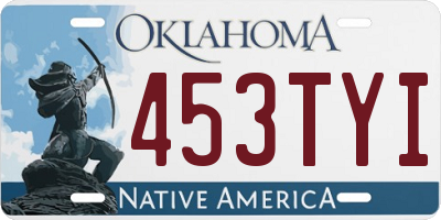 OK license plate 453TYI