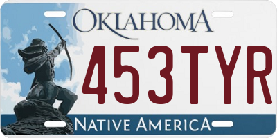 OK license plate 453TYR