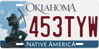 OK license plate 453TYW