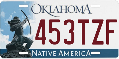 OK license plate 453TZF