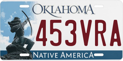 OK license plate 453VRA