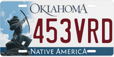 OK license plate 453VRD