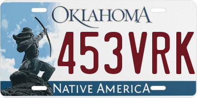 OK license plate 453VRK