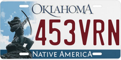 OK license plate 453VRN