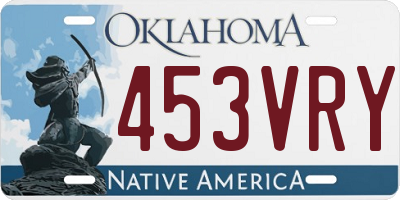 OK license plate 453VRY